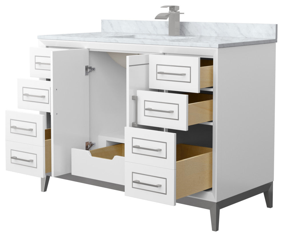 Marlena 48" Single Vanity, Top, Nickel Trim