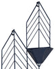 Tain Geometric Metal Wall Hanging Planter With 3 Pockets, Navy Blue