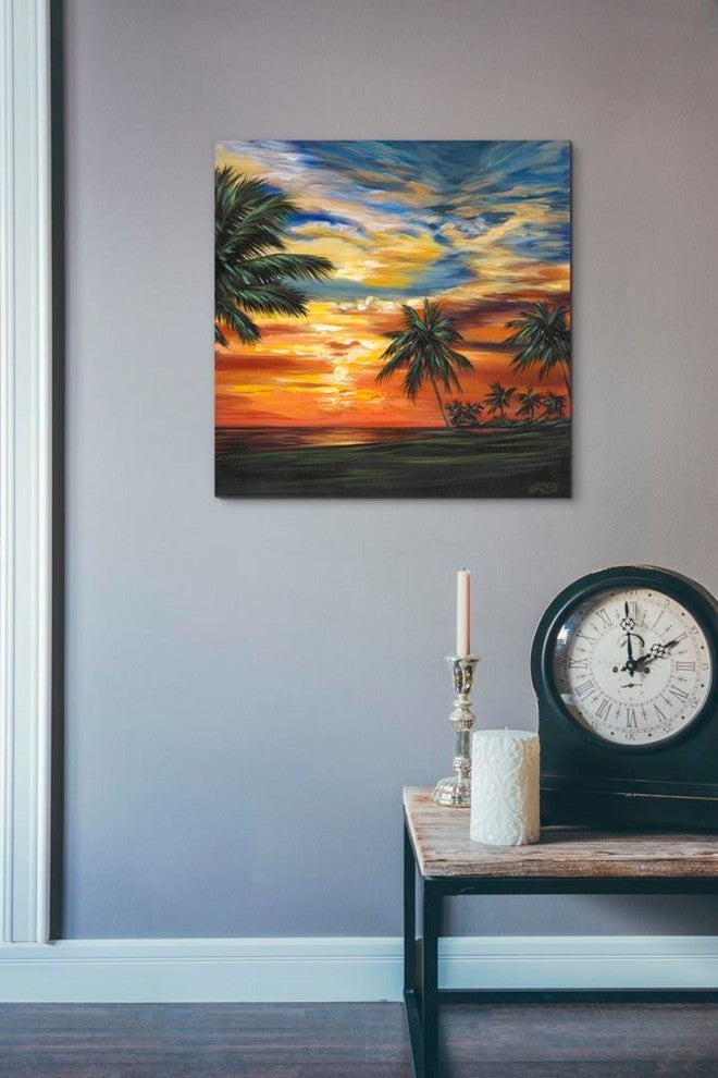 Stunning Tropical Sunset II' by Carolee Vitaletti Giclee Canvas Art, 18"x18"