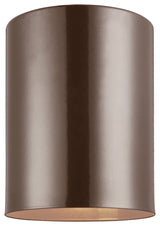 Outdoor Cylinders 1-Light Outdoor Flush Mount, Bronze