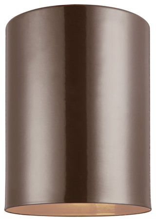 Outdoor Cylinders 1-Light Outdoor Flush Mount, Bronze