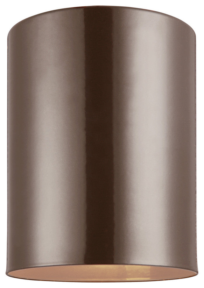 Outdoor Cylinders 1-Light Outdoor Flush Mount, Bronze