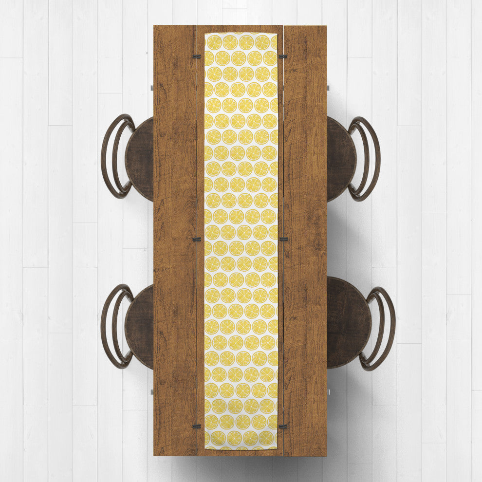Lemon Pattern 16x90 Cotton Twill Runner