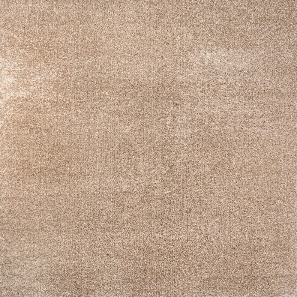 Haze Solid Low-Pile Beige 9' Square Area Rug
