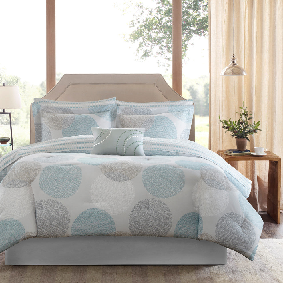 Madison Park Microfiber Printed 7-Piece Comforter Set, Queen