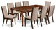 9-Piece Dining Set, 8 Chairs and Rectangle Table Solid Wood, Mahogany