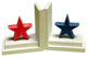Distressed Star Bookends, Red and Blue