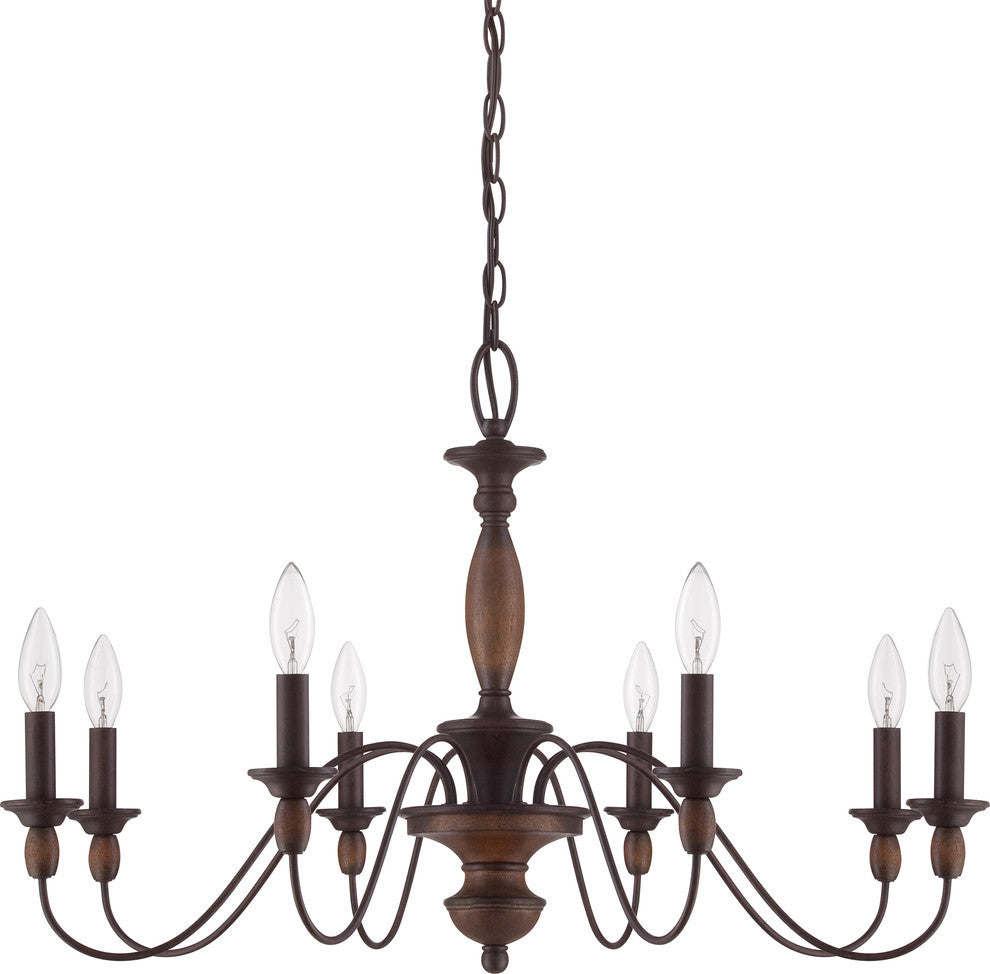Quoizel HK5008TC Eight Light Chandelier Holbrook Tuscan Brown