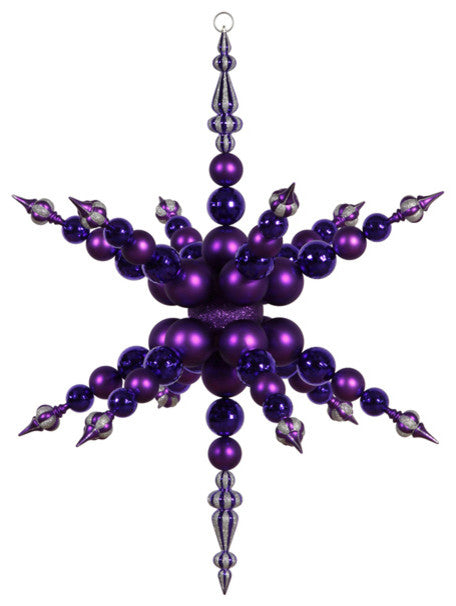 Radical 3-D Snowflake Shatterproof Christmas Ornament, Purple, 43"