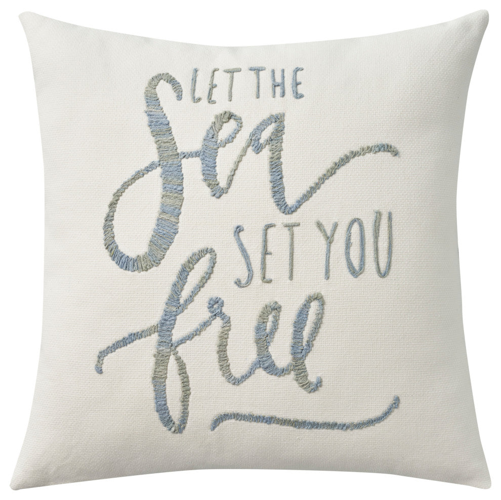 Nourison Home 18" x 18" Mina Victory Cover Sea Set Free White Pillow Covers