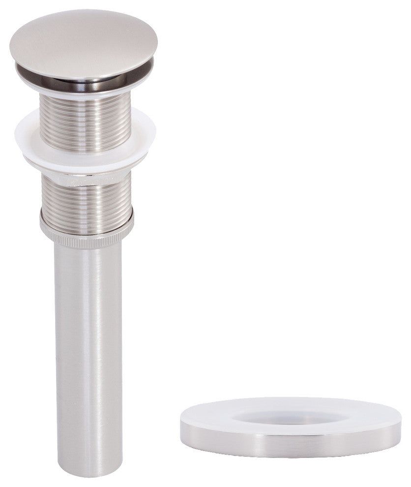 Blu Glass Vessel Sink and Drain, Brushed Nickel