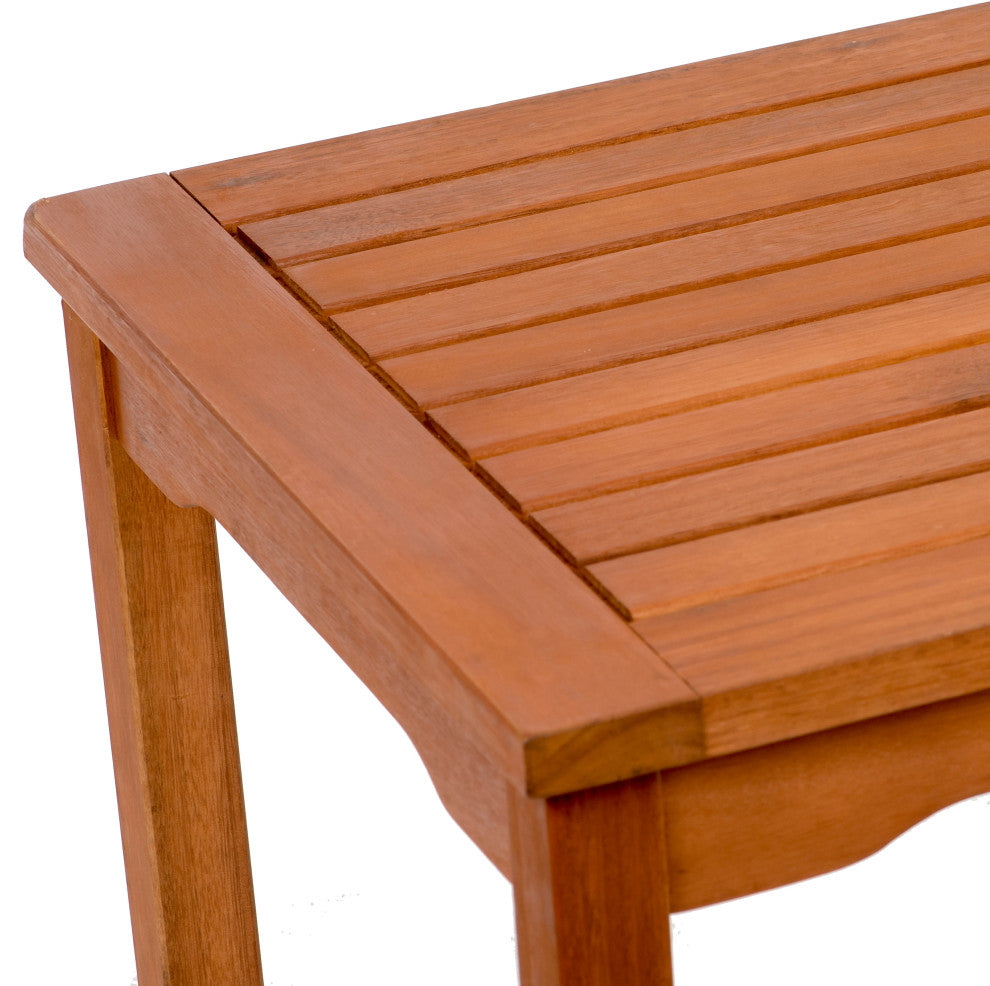 Amazonia Kingsbury 1-piece Square and Durable Side Table | Eucalyptus Wood