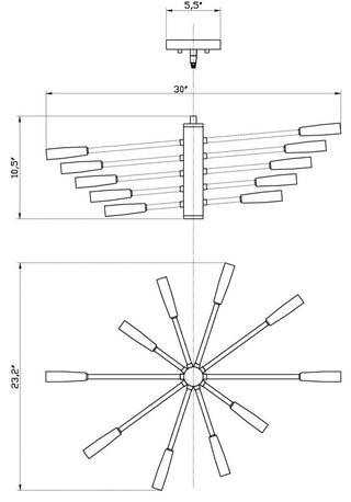 Zlite 737-10CH 10-Light Chandelier, Other