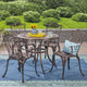 GDF Studio Barbara Outdoor 4-Seater Cast Aluminum Round-Table Dining Set