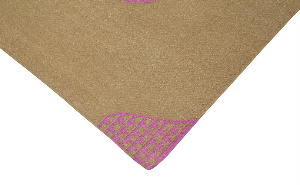 Rug N Carpet - Handmade Wool 5' 10'' x 8' 10'' Modern Design Dhurrie Kilim Rug