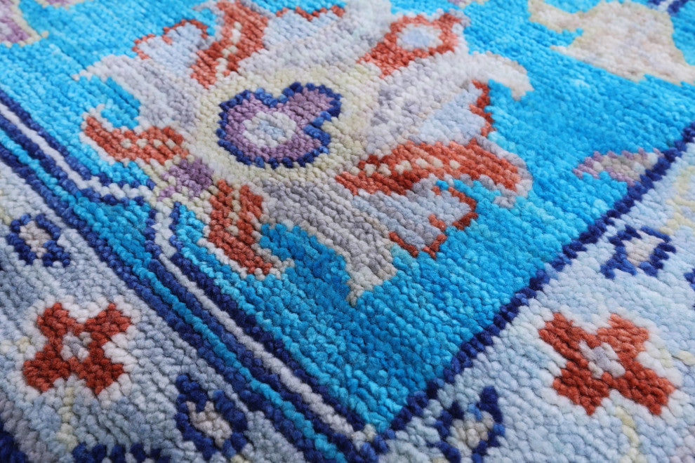 Hand Knotted Turkish Oushak Wool Rug 9' 6" X 11' 11" - Q15581