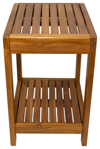 Nordic Style Oiled Teak Spa Bench With Shelf "“ 18"³
