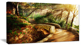 Bright Sun in Mystical Park, Large Landscape Canvas Art, 32"x16"