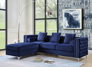 Acme Bovasis Ottoman Blue Velvet