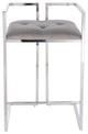 Coralie Silver Satin Kitchen Counter Stool