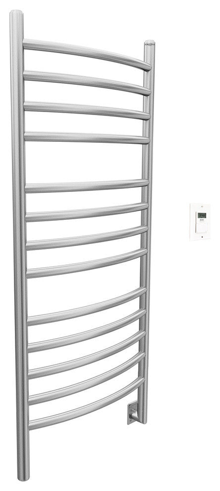 Ancona Svelte Hardwired Towel Warmer, Brushed Stainless Steel with Timer