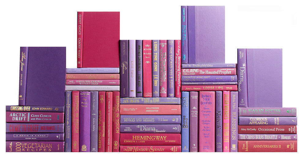 Modern Book Wall Set, Berry, Set of 50