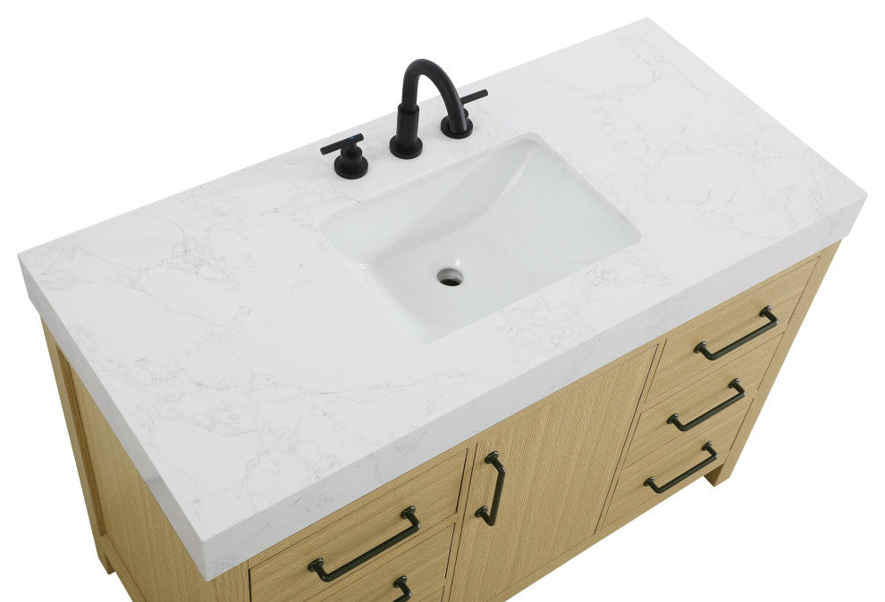 Home Living 48" Single Bathroom Vanity, Honey Brown