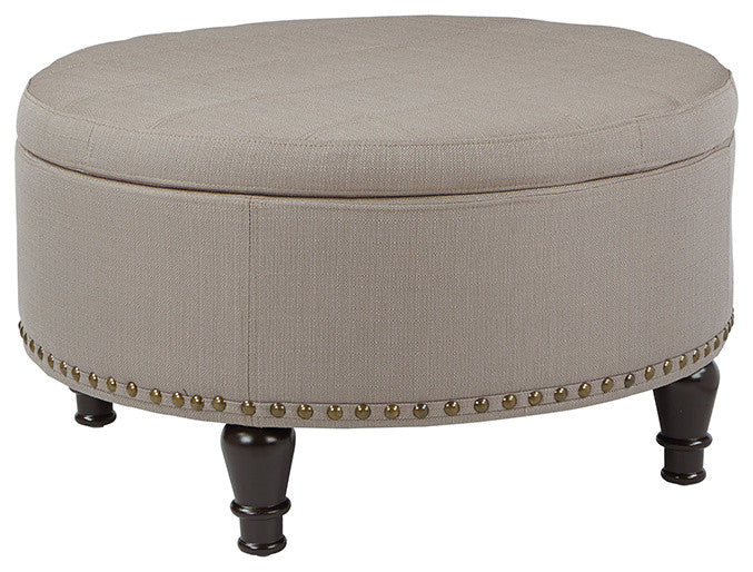 Augusta Round Storage Ottoman, Klein Dolphin