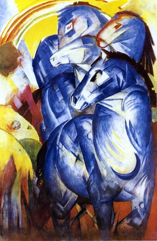 Franz Marc The Tower of Blue Horses - 18" x 27" Premium Canvas Print