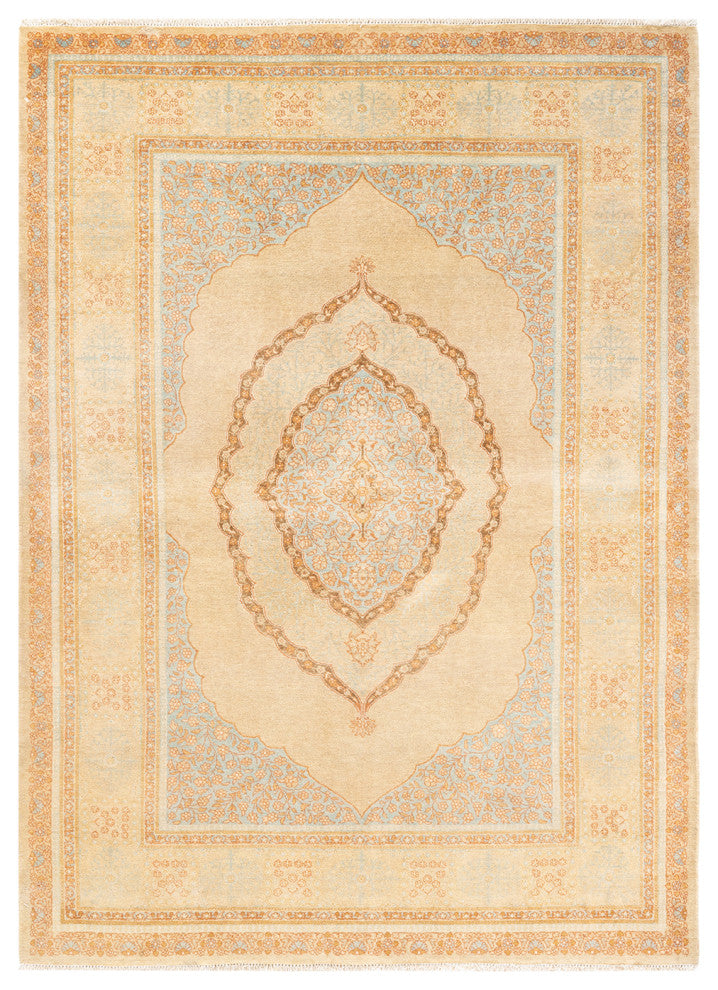 Mogul, One-of-a-Kind Hand-Knotted Area Rug Yellow, 4' 9" x 6' 7"