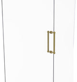 Contemporary 12" Twisted Accent Back to Back Shower Door Pull, Satin Brass