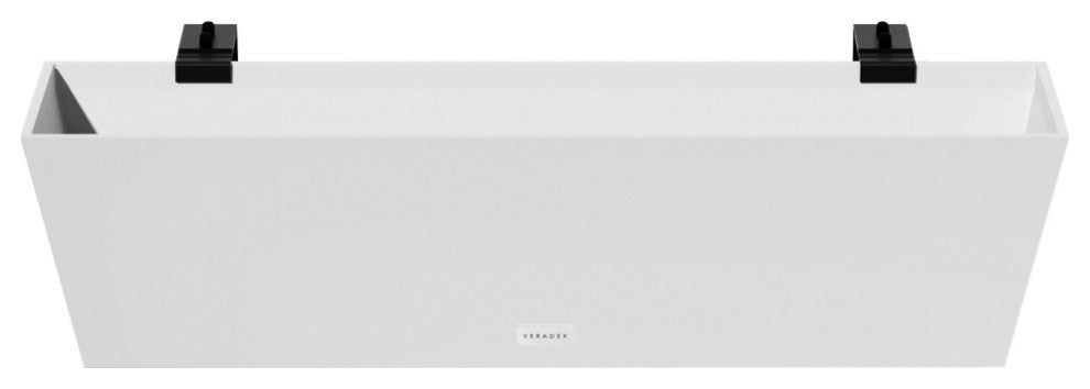 Veradek Pure Series Window Box Wall/Railing Planter, White, 36", 1 Pack