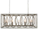 Chatrie Large Rectangular Distressed Gray Chandelier, 45"