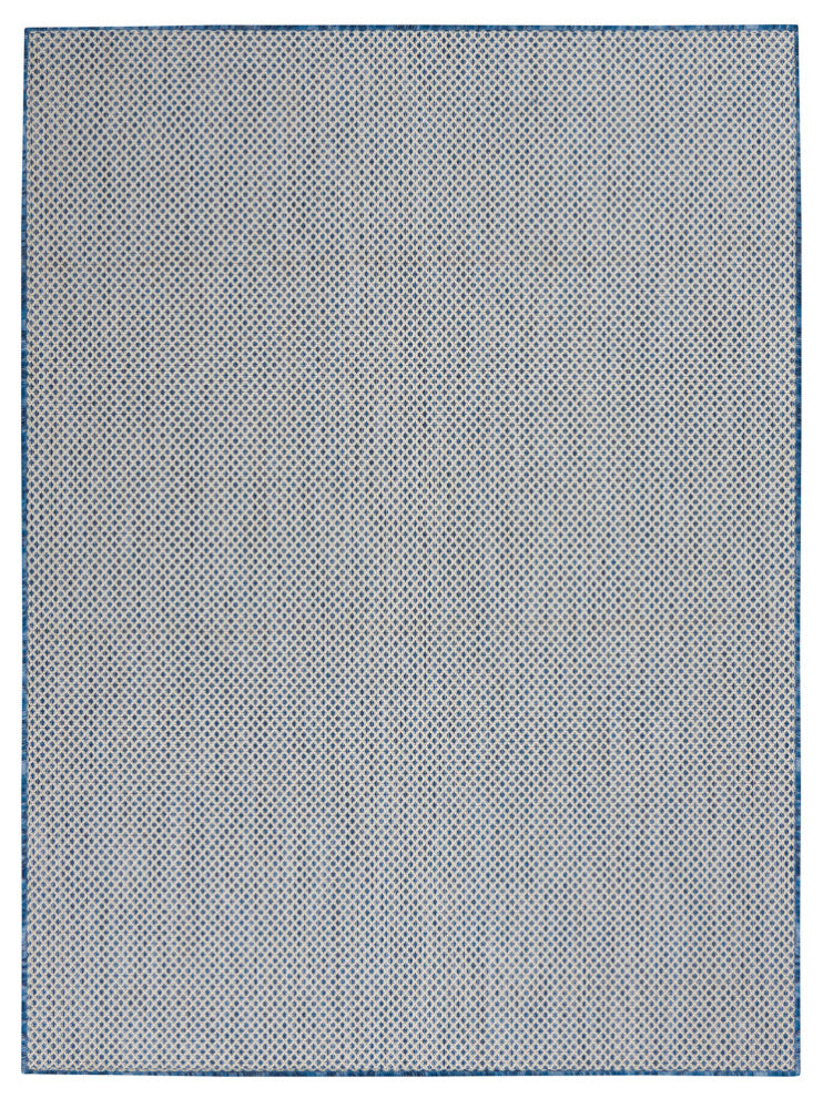 Nourison Courtyard 5' x 7' Ivory Blue Modern Area Rug
