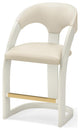 Delia Counter Stool Leather, Rename - Antique White Frame/Milk Top Grain Leather