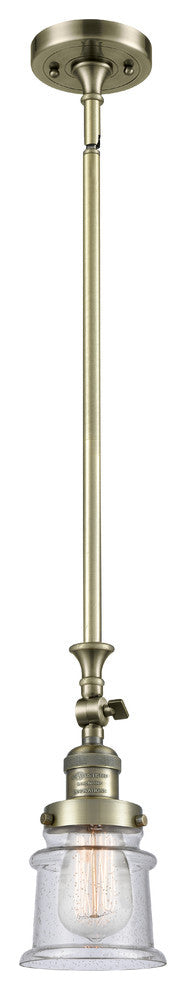 Small Canton 1-Light Mini Pendant, Antique Brass, Seedy