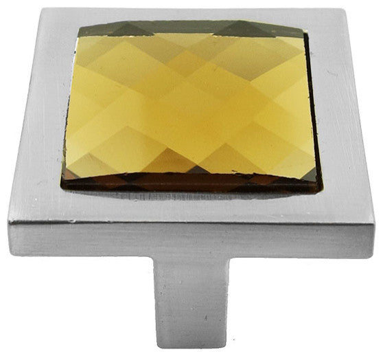 MultiFaceted Champagne Gold Brushed Nickel Square Manor Knob