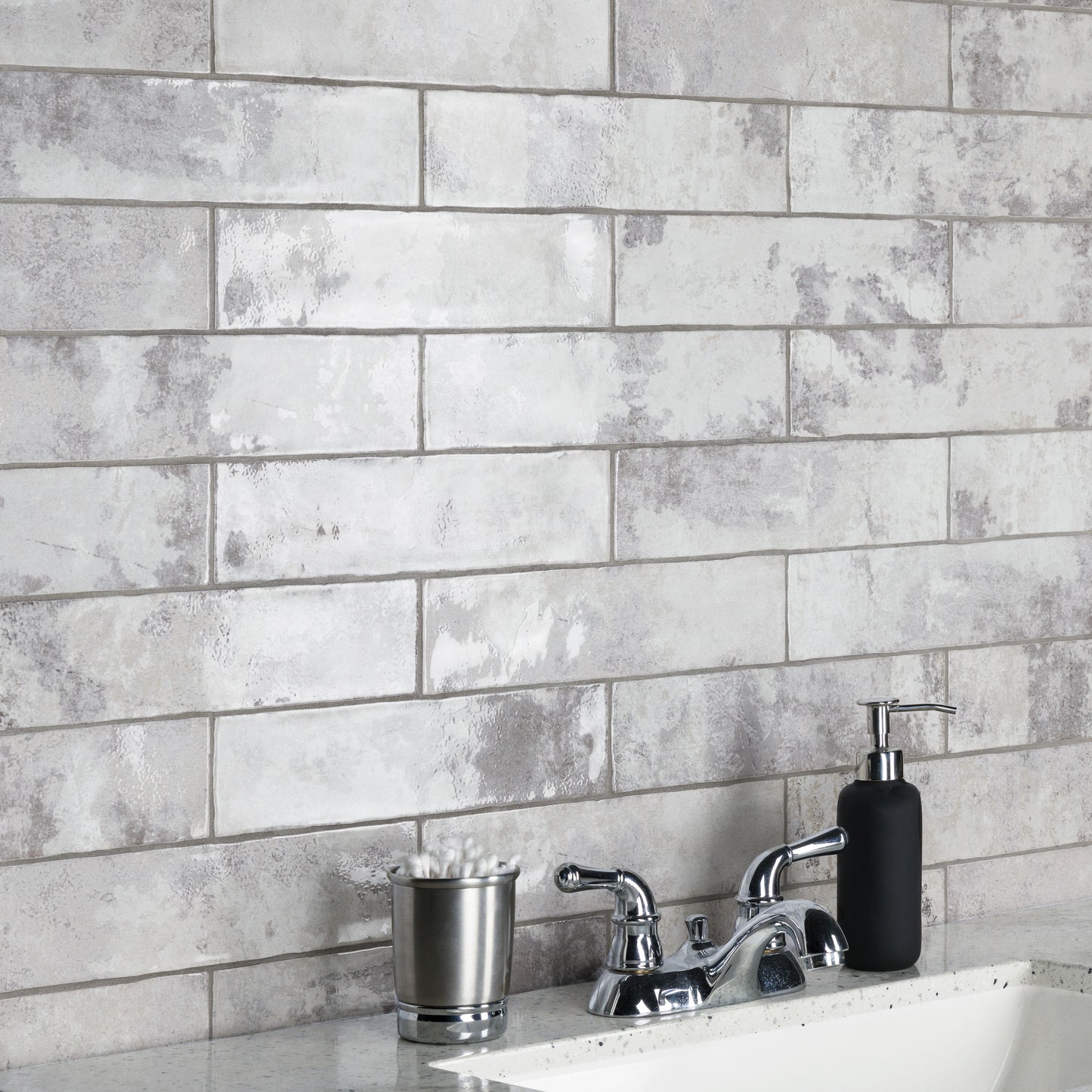 Biarritz 3" x 11-7/8" Ceramic Wall Tile, Grey