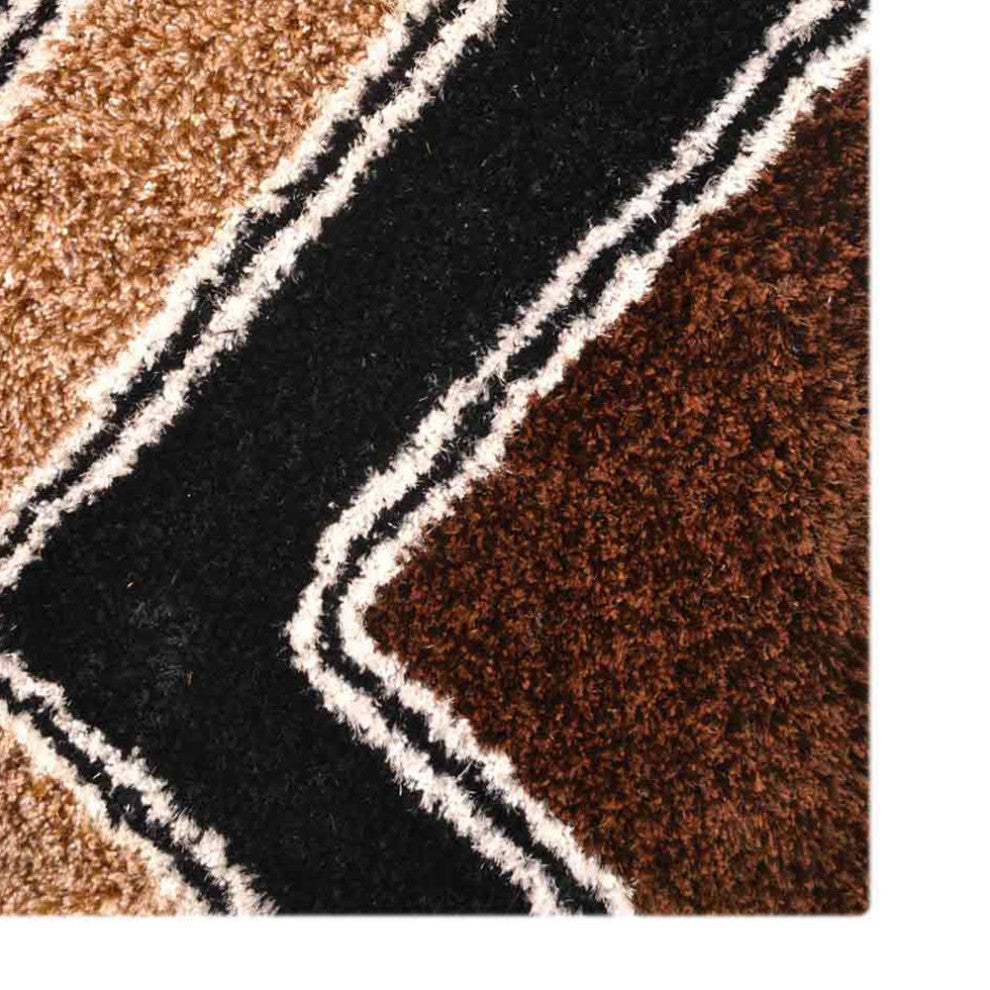 HAND TUFTED SHAG POLYESTER ECO-FRIENDLY AREA RUGS -  Multicolor, Geometric