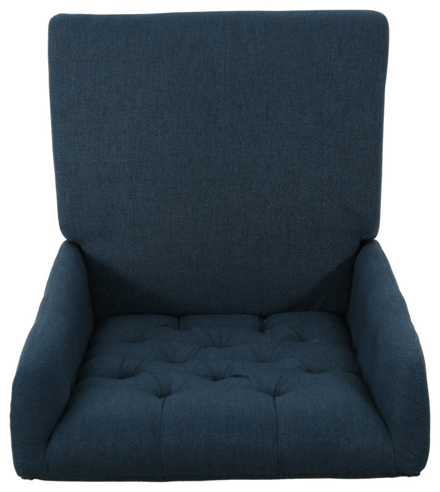 GDF Studio Billings Tufted High Back Dining Chairs, Set of 2, Navy Blue, Fabric