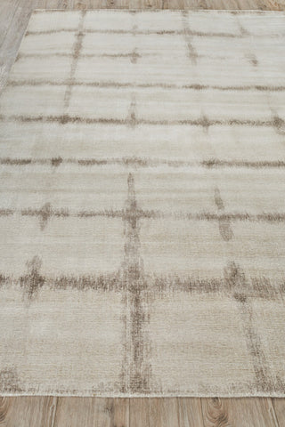 Chroma Handmade Hand Loomed Wool and Bamboo Silk Beige/Brown Area Rug