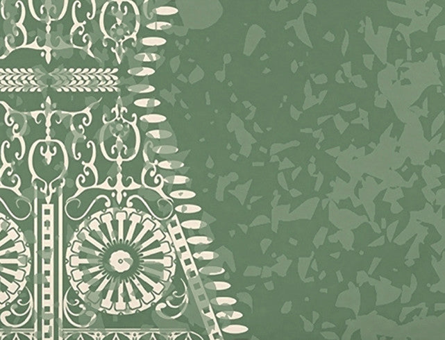 Pyramid Stripe Geometric Print Bath Towel, Green