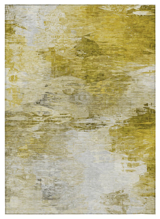 Machine Washable Indoor/Outdoor Chantille ACN595 Gold 10' x 14' Rug