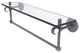 Clearview 22" Glass Twist Accent Shelf and Towel Bar, Matte Gray