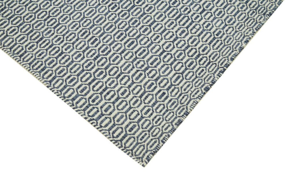 Rug N Carpet - Handmade Modern Design 8' 0'' x 10' 0'' Wool Flatweave Kilim Rug
