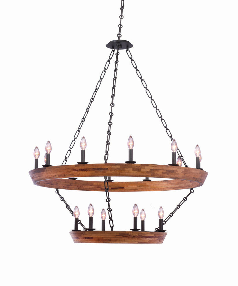 Lansdale 42"x48.5" 18-Light Farmhouse Large Chandeliers by Kalco