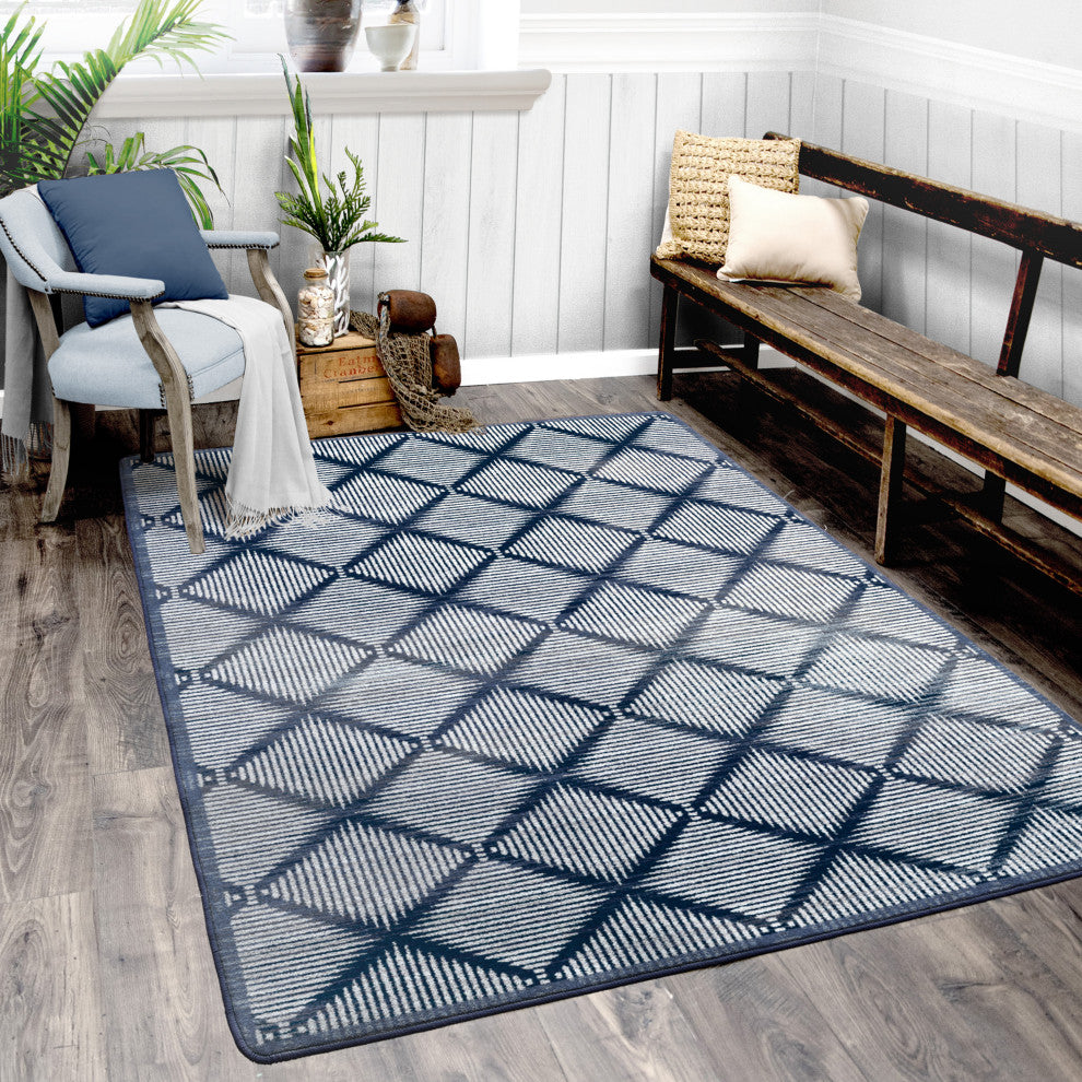 Diamond Weave, Royal Blue, 4'x5'