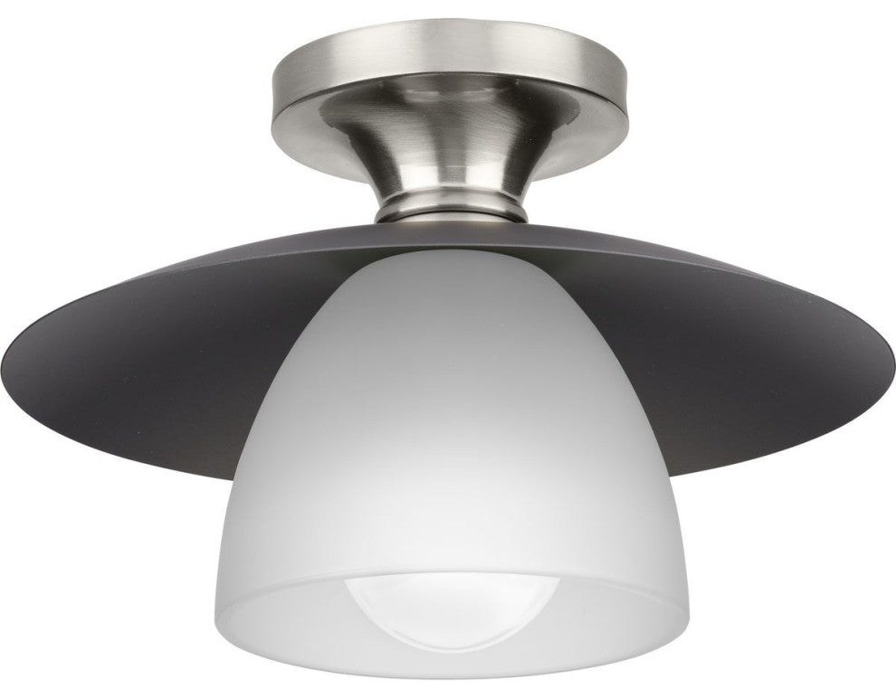 Trimble Collection One-Light Brushed Nickel 12" Semi-Flush Mount