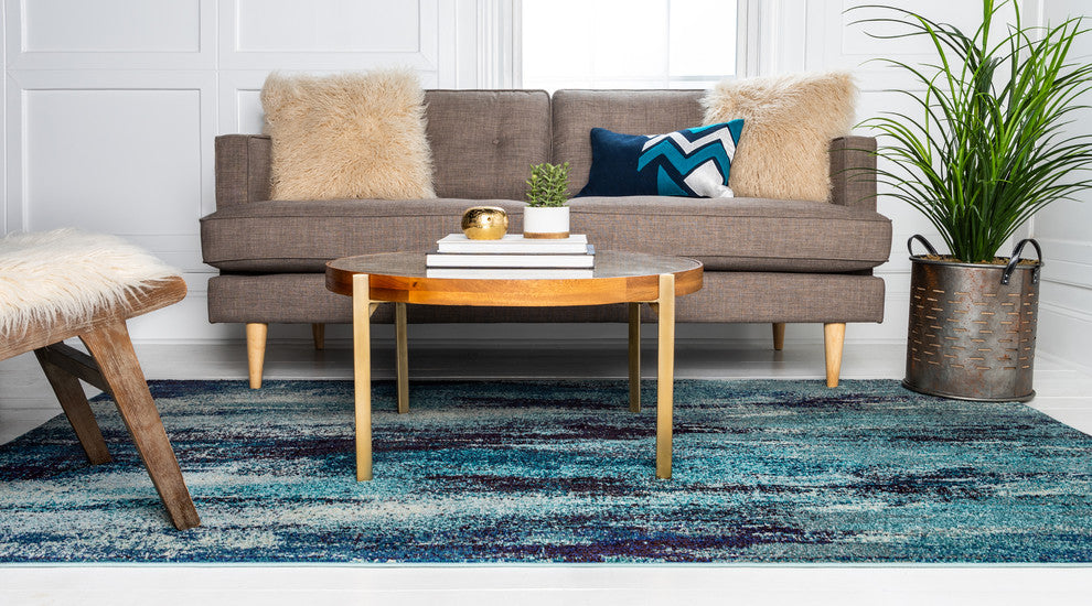 Unique Loom Blue Jardin Lilly 7'x10' Area Rug