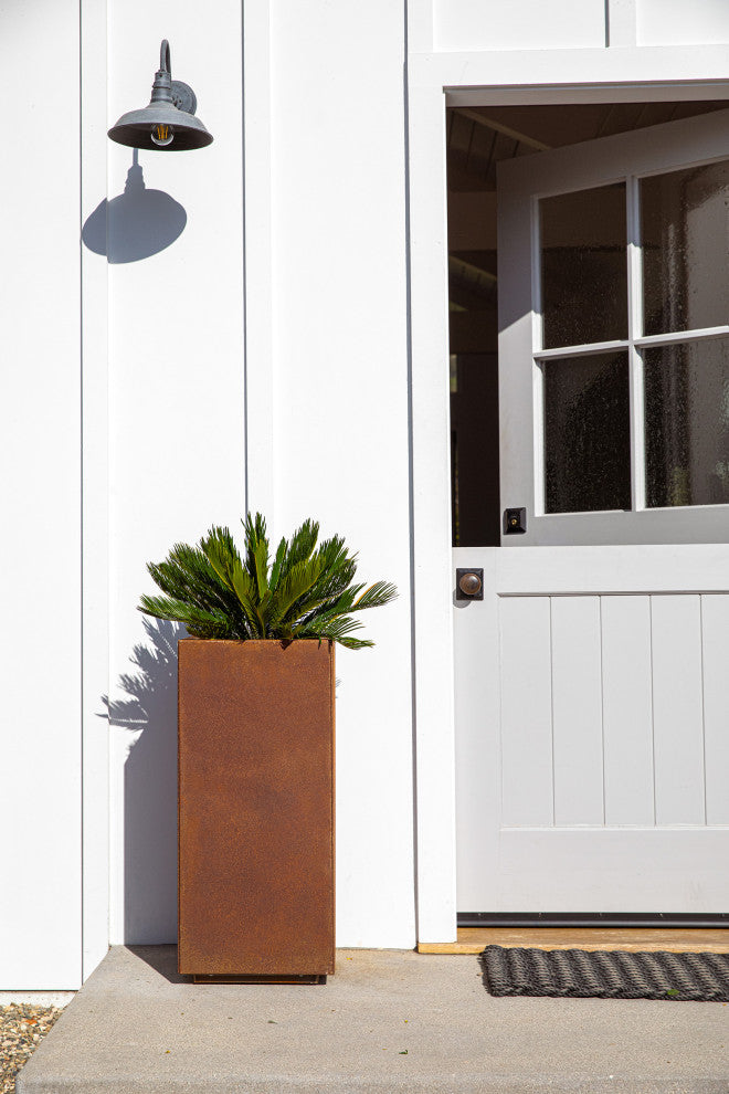 Metallic Series Corten Steel Pedestal Planter, Short